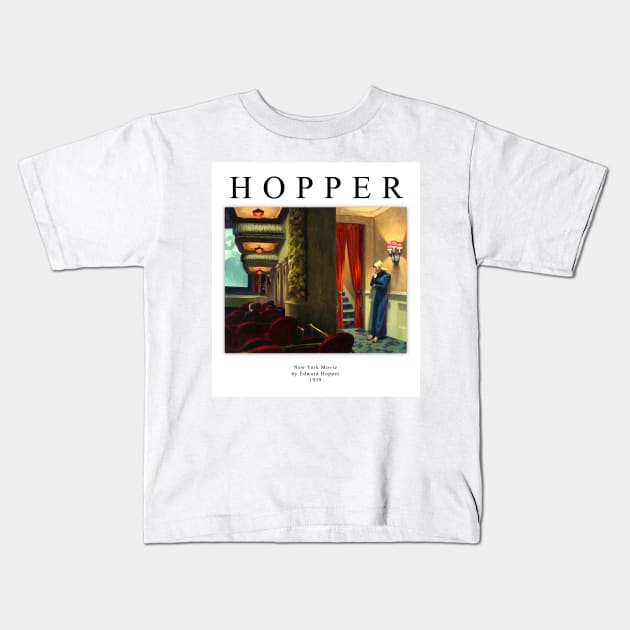 High Resolution Edward Hopper Painting New York Movie 1939 Kids T-Shirt by tiokvadrat